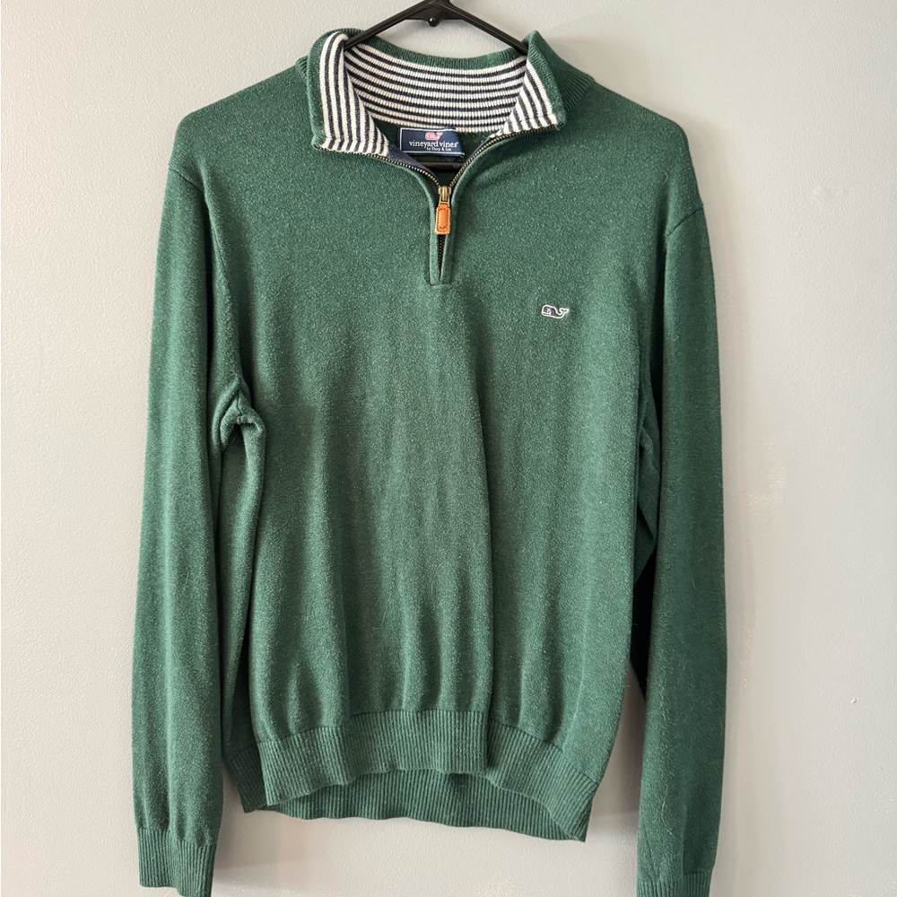 Vineyard Vines Forest Green Zip-Up Sweater